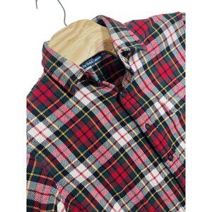 Polo Ralph Lauren Heavy Flannel Shirt Size Medium Men's‎ Long Sleeve Red Green
